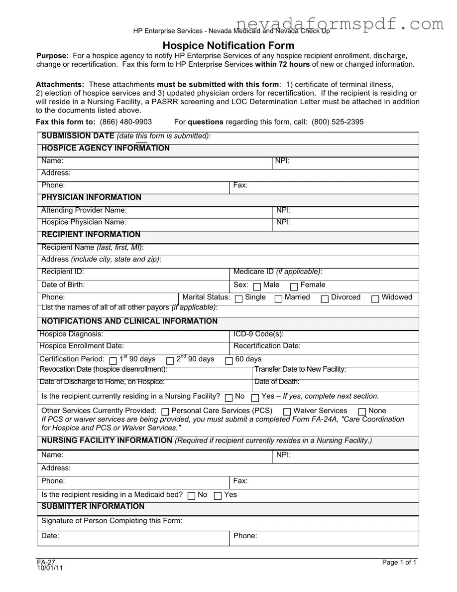 Blank Nevada Fa 27 Template