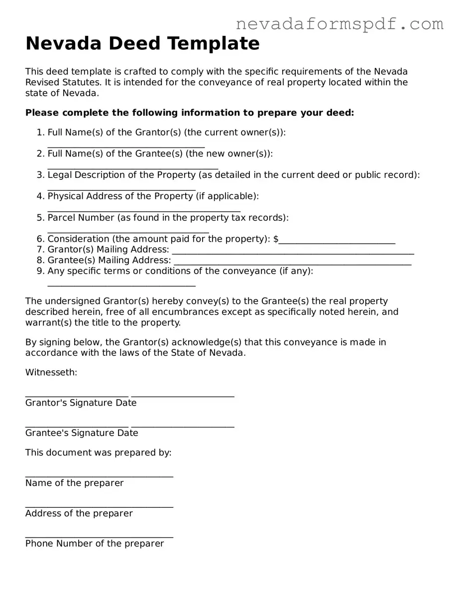 Deed Template for Nevada State