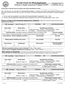 Blank Nevada Check Up Template