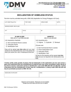 Blank Nevada Dmv 128 Template